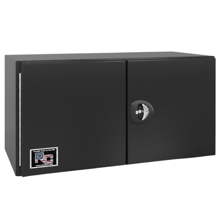 RC Industries Underbody Box F-Series 60x18x18 .125 Diamond Bright Aluminum Barn Door Single Handle Gloss Black Curbside Model CU601818.UCG