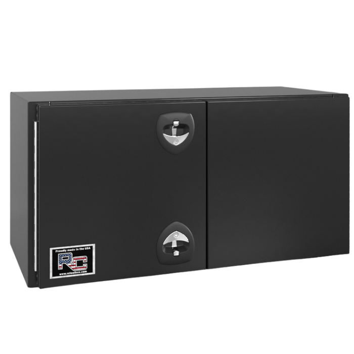 RC Industries Underbody Box F-Series 36x18x18 .125 Diamond Bright Aluminum Barn Door Dual Handle Gloss Black Roadside Model FU361818.UG