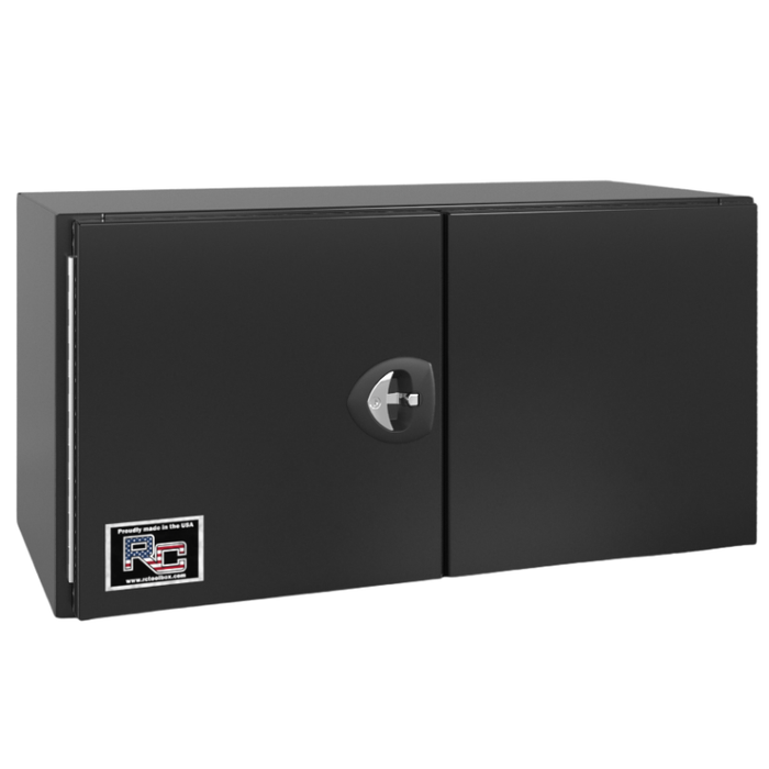 RC Industries Underbody Box F-Series 60x18x18 .125 Diamond Bright Aluminum Barn Door Single Handle Gloss Black Roadside Model CU601818.UG