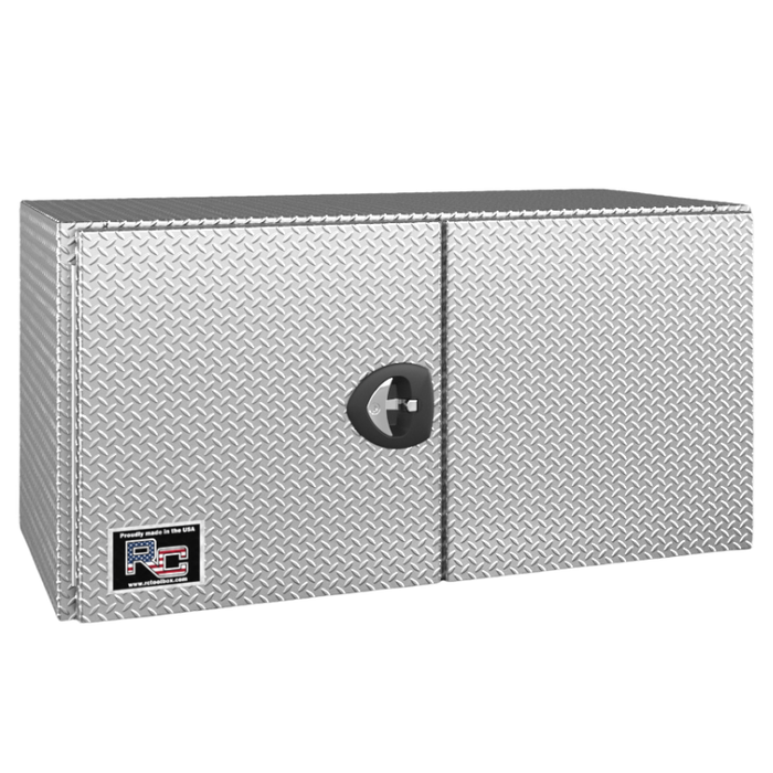 RC Industries Underbody Box F-Series 60x24x24 .125 Diamond Bright Aluminum Barn Door Single Handle No Powder Coat Roadside Model CU602424.U