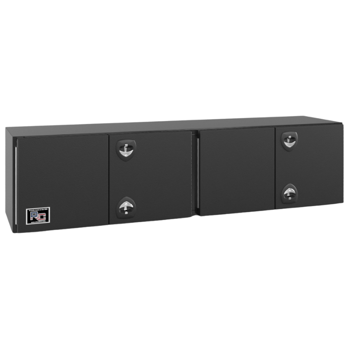 RC Industries Underbody Box F-Series 72x24x24 .125 Diamond Bright Aluminum Barn Door Dual Handle Gloss Black Curbside Model FU722424.UCG