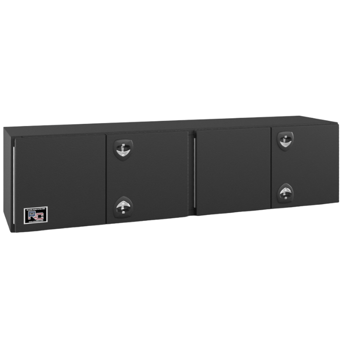RC Industries Underbody Box F-Series 72x24x24 .125 Diamond Bright Aluminum Barn Door Dual Handle Textured Black Curbside Model FU722424.UCB