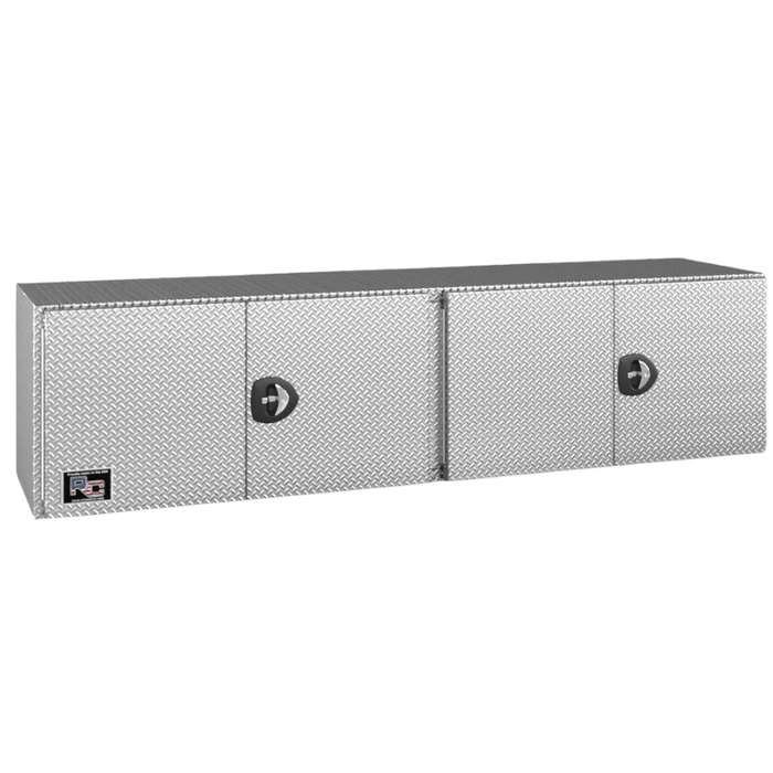 RC Industries Underbody Box F-Series 72x24x24 .125 Diamond Bright Aluminum Barn Door Single Handle No Powder Coat Curbside Model CU722424.UC