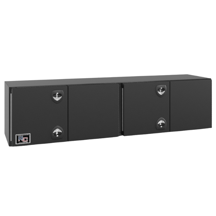 RC Industries Underbody Box F-Series 72x24x24 .125 Diamond Bright Aluminum Barn Door Dual Handle Gloss Black Roadside Model FU722424.UG