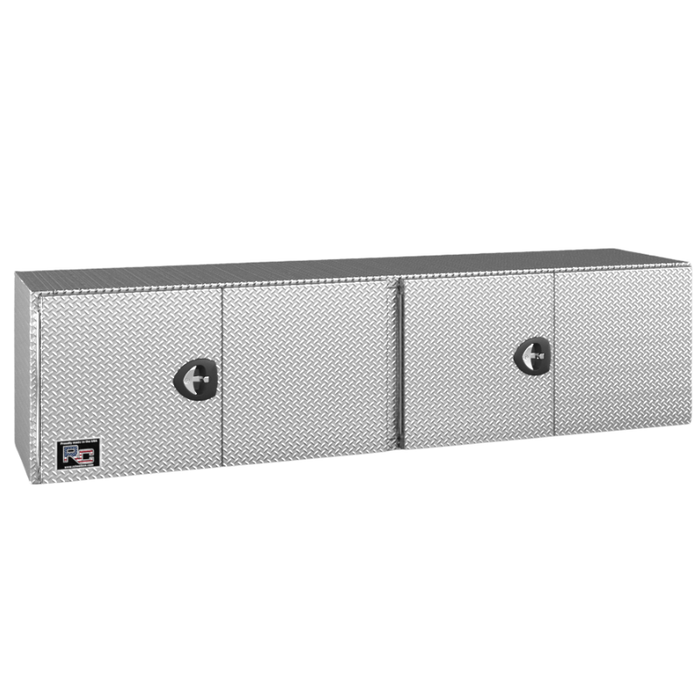 RC Industries Underbody Box F-Series 72x24x24 .125 Diamond Bright Aluminum Barn Door Single Handle No Powder Coat Roadside Model CU722424.U