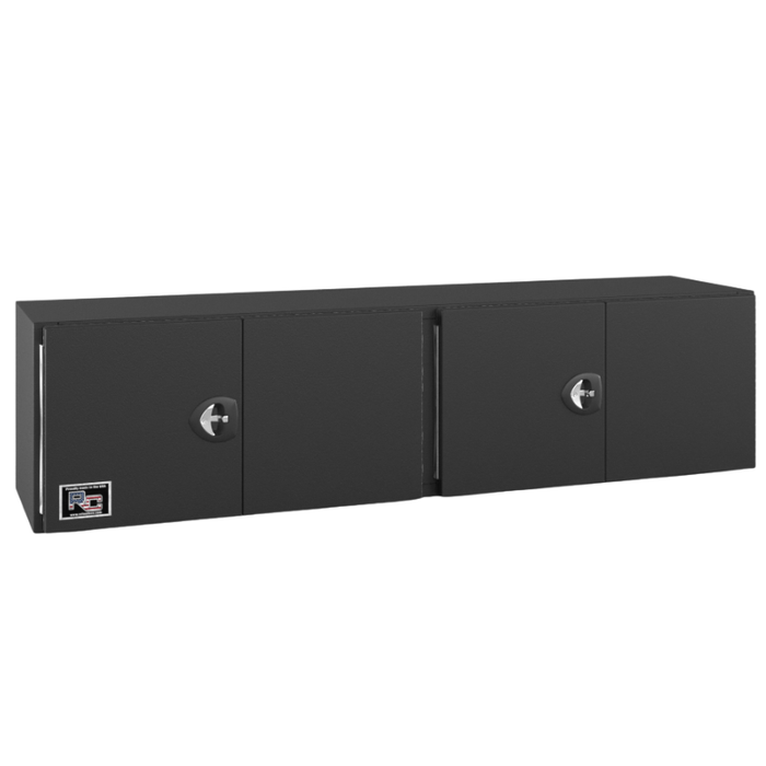RC Industries Underbody Box F-Series 72x24x24 .125 Diamond Bright Aluminum Barn Door Single Handle Textured Black Roadside Model CU722424.UB