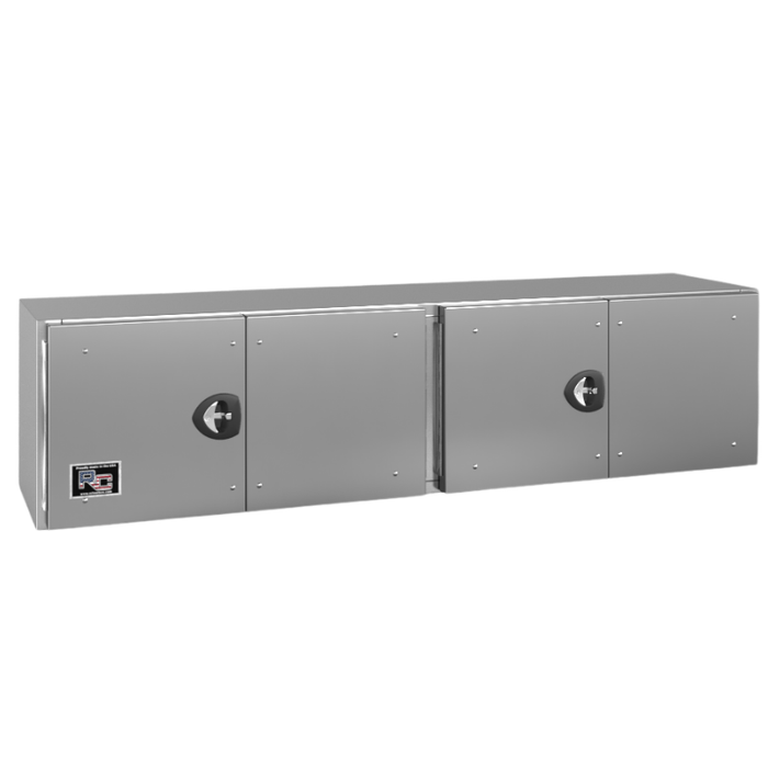 RC Industries Underbody Box F-Series 72x24x24 .125 Smooth Aluminum With Stainless Steel Barn Door Single Handle No Powder Coat Roadside Model CX722424.K