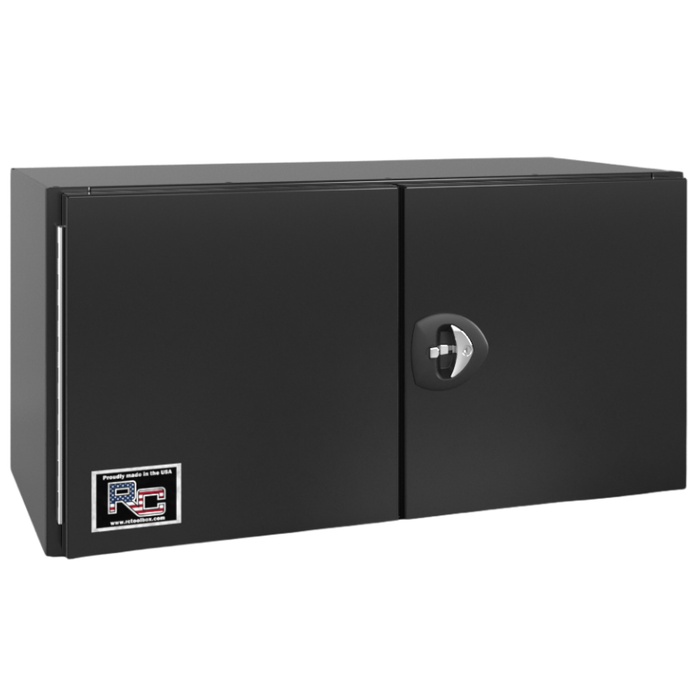 RC Industries Underbody Box F-Series 60x18x18 .125 Smooth Aluminum Mill Finish With Barn Door Single Handle Gloss Black Curbside Model CX601818.XCG