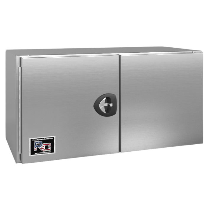 RC Industries Underbody Box F-Series 36x18x18 .125 Smooth Aluminum Mill Finish With Barn Door Single Handle No Powder Coat Roadside Model CX361818.X