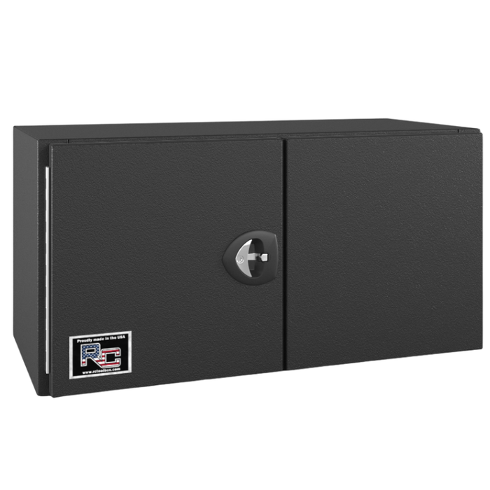 RC Industries Underbody Box F-Series 36x18x18 .125 Smooth Aluminum Mill Finish With Barn Door Single Handle Textured Black Roadside Model CX361818.XB