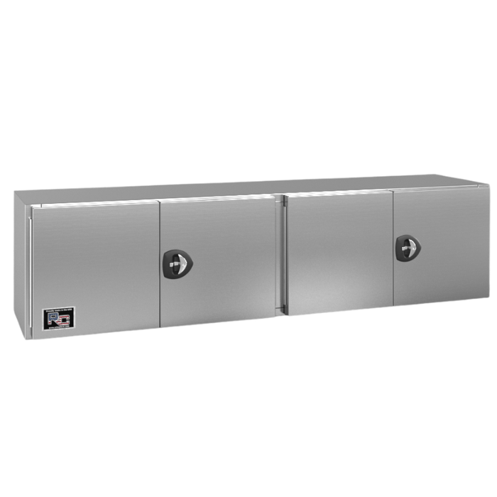 RC Industries Underbody Box F-Series 72x24x24 .125 Smooth Aluminum Mill Finish With Barn Door Single Handle No Powder Coat Curbside Model CX722424.XC