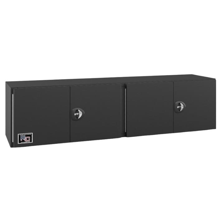 RC Industries Underbody Box F-Series 72x24x24 .125 Smooth Aluminum Mill Finish With Barn Door Single Handle Textured Black Curbside Model CX722424.XCB