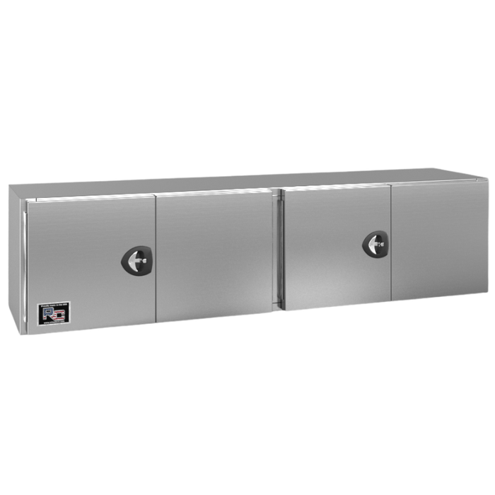 RC Industries Underbody Box F-Series 72x24x24 .125 Smooth Aluminum Mill Finish With Barn Door Single Handle No Powder Coat Roadside Model CX722424.X