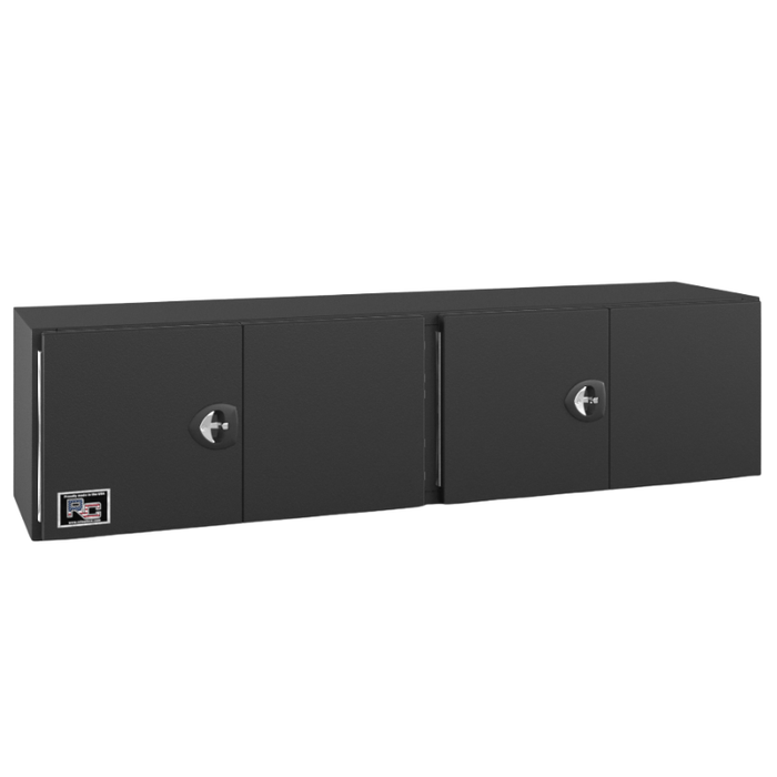 RC Industries Underbody Box F-Series 72x24x24 .125 Smooth Aluminum Mill Finish With Barn Door Single Handle Textured Black Roadside Model CX722424.XB