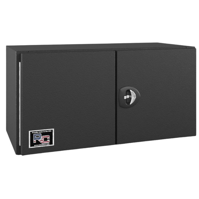 RC Industries Underbody Box F-Series 60x18x18 14 GA Steel With 14 GA Steel Barn Door Single Handle Textured Black Curbside Model CM601818.MC