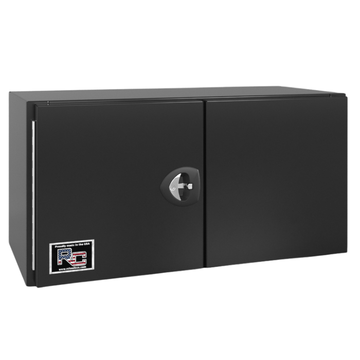 RC Industries Underbody Box F-Series 48x24x24 14 GA Steel With 14 GA Steel Barn Door Single Handle Gloss Black Roadside Model CM482424.MG