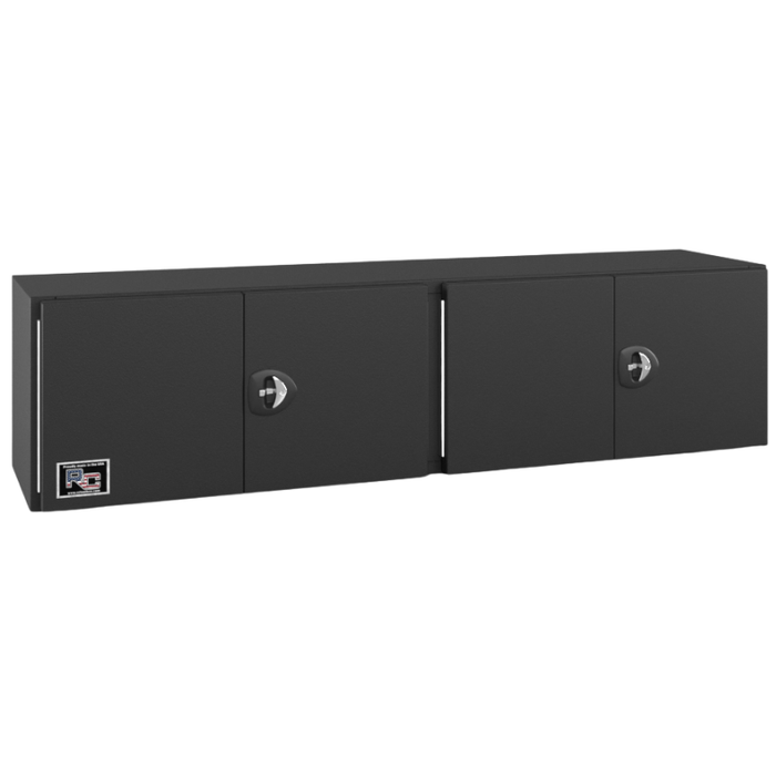 RC Industries Underbody Box F-Series 72x24x24 14 GA Steel With 14 GA Steel Barn Door Single Handle Textured Black Curbside Model CM722424.MC