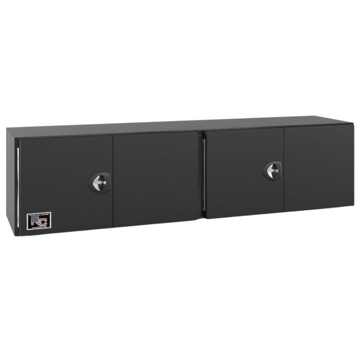 RC Industries Underbody Box F-Series 72x24x24 14 GA Steel With 14 GA Steel Barn Door Single Handle Gloss Black Roadside Model CM722424.MG