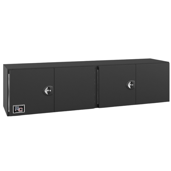 RC Industries Underbody Box F-Series 72x24x24 14 GA Steel With 14 GA Steel Barn Door Single Handle Textured Black Roadside Model CM722424.M