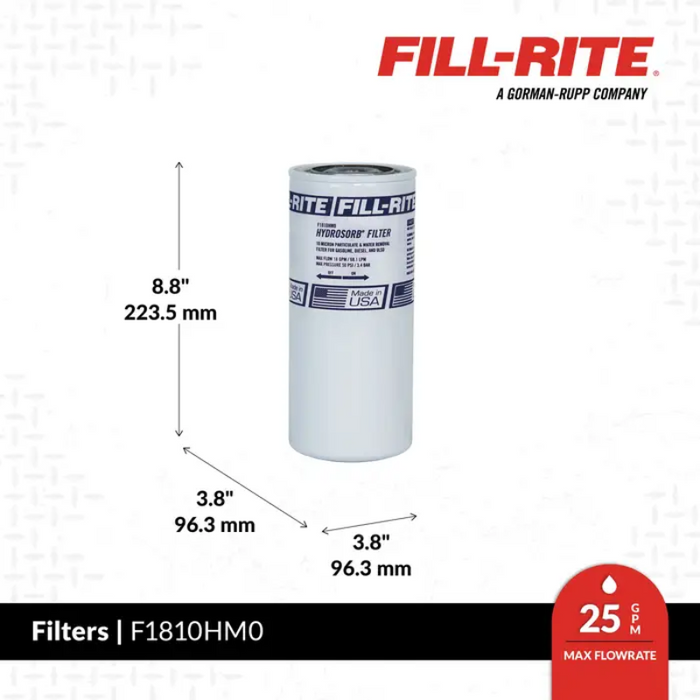 Fill-Rite Spin On Replacement Filter 10 Micron 8-25GPM Model F1810HM0