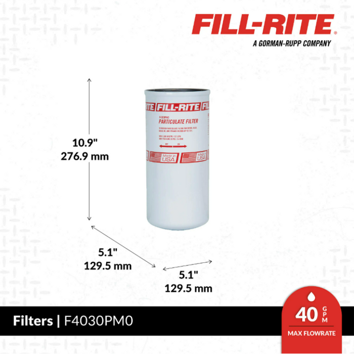 Fill-Rite 30 Micron Particulate Filter 1.5" - 16 UNF 40 GPM Model F4030PM0
