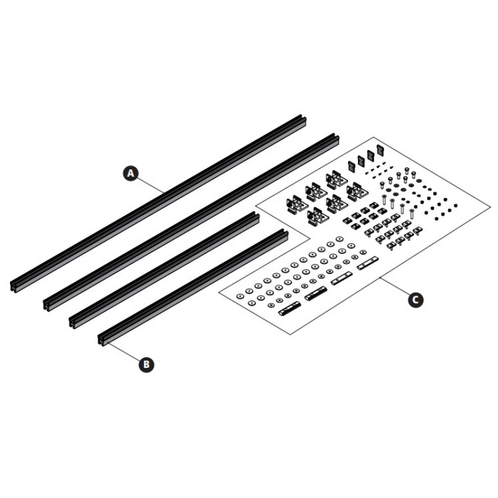 Prime Design ErgoRack For Select 2007+ Sprinter Base Mount Module (Three Crossbar) Powder Coated Black Model FBM-1008-BLK