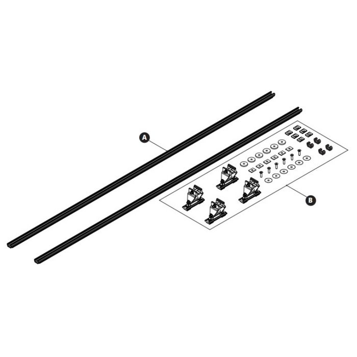 Prime Design ErgoRack For 2015 City Express and NV200 Universal Base Mount Module (Two Crossbars) Powder Coated Black Model FBM-1014-BLK