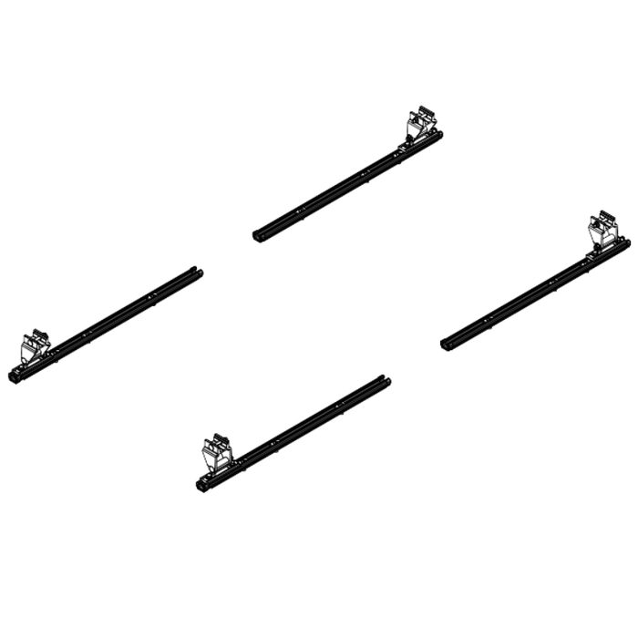 Prime Design AluRack Pickup/Topper Universal Base Mount Module (Two Crossbars) Powder Coated Black Model FBM-1026-BLK