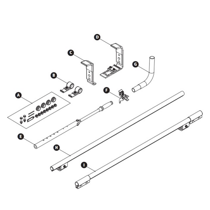 Prime Design ErgoRack Right & Left Hand Clamp Down Module 4' - 8' Clamp Down Powder Coat Finish Model FEA-0008