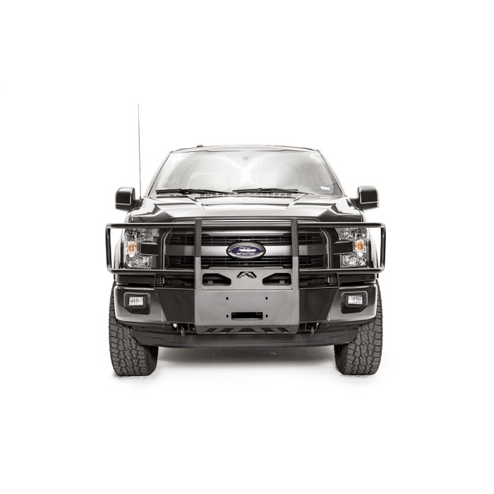Fab Fours Winch Mount; 2 Stage Black Powder Coated; w/Full Grille Guard; Model FF15-N3270-1