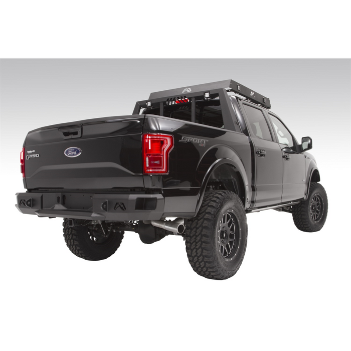 Fab Fours Heavy Duty Rear Bumper; 2 Stage Black Powder Coated; Incl. 0.75 in. D-Ring Mount; Model FF15-W3250-1