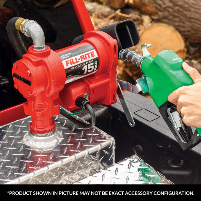 Fill-Rite 15 GPM 12V DC Transfer Tank Pump Kit Auto Nozzle Leaded Spou ...