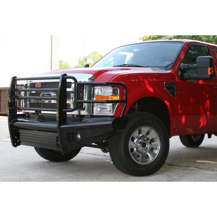 Fab Guard Rack Fab Fours Black Steel Front Ranch Bumper w/ Grille Guard Model FS08-S1 ...