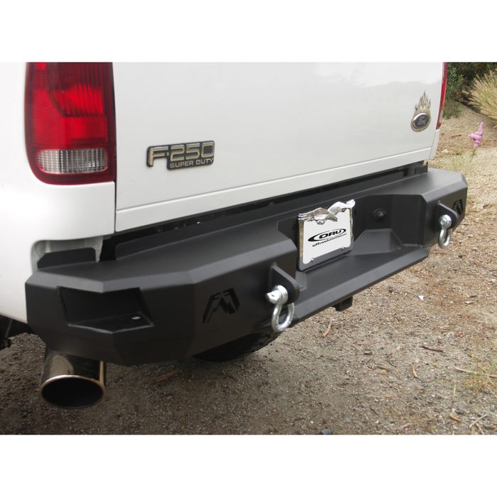 Fab Fours Heavy Duty Rear Bumper; 2 Stage Black Powder Coated; Incl. 0.75 in. D-Ring Mount; Model FS08-W1350-1