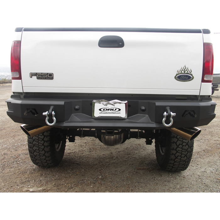 Fab Fours Heavy Duty Rear Bumper; 2 Stage Black Powder Coated; Incl. 0.75 in. D-Ring Mount; Model FS08-W1350-1