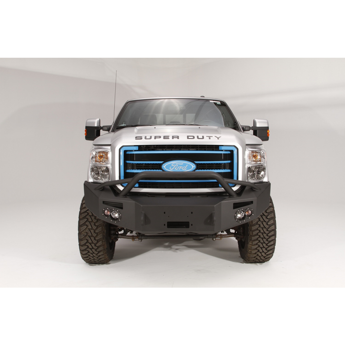 Fab Fours Premium Heavy Duty Winch Front Bumper; 2 Stage Black Powder Coated; w/Pre-Runner Grille Guard; Incl. 1in. D-Ring Mts./Light Cut-Outs w/Hella 90mm Fog Lamps/60mm Turn Signals; Model FS11-A2552-1