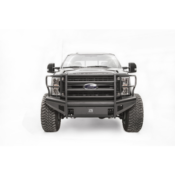 Fab Fours Elite Front Ranch Bumper; 2 Stage Black Powder Coated; w/Full Grille Guard And Tow Hooks; Model FS17-Q4160-1