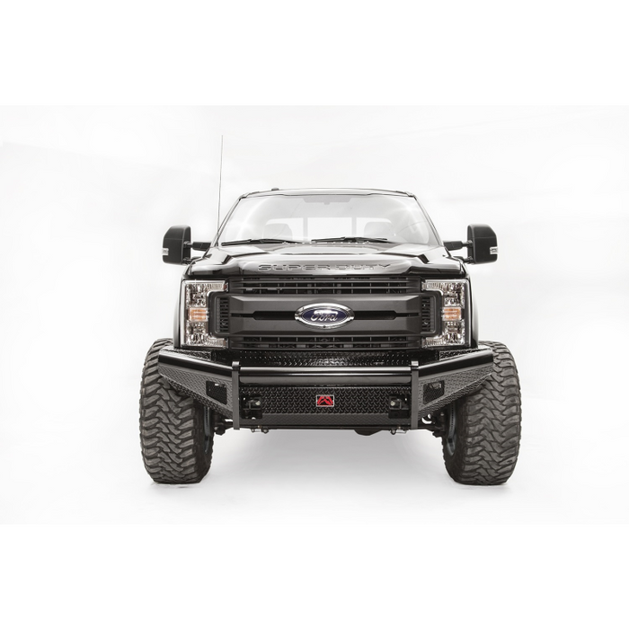 Fab Fours FS05-S1262-1 Black Steel Front Ranch Bumper; 2 Stage Black Powder Coated W Pre Runner Grill Guard Incl Light Cut Outs Fits Select 2005 2007
