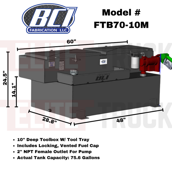 BCI Fabrication 70 Gallon Fuel Transfer Tank Toolbox Combo (For BCI Fabrication 70 Gallon Fuel Transfer Tank Toolbox Combo (For