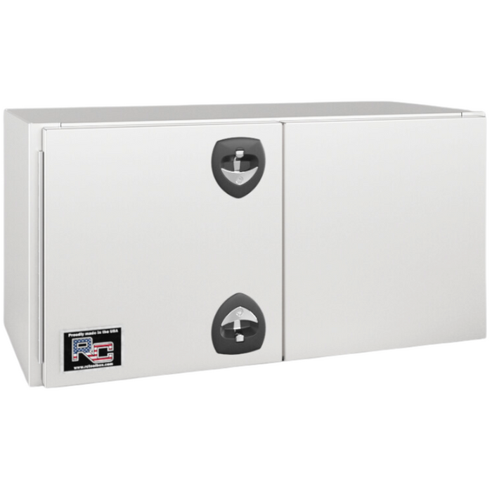 RC Industries Underbody Tool Box F-Series Dual Handle 60x24x24 .125 Smooth Aluminum Gloss White Roadside Model FX602424.XD