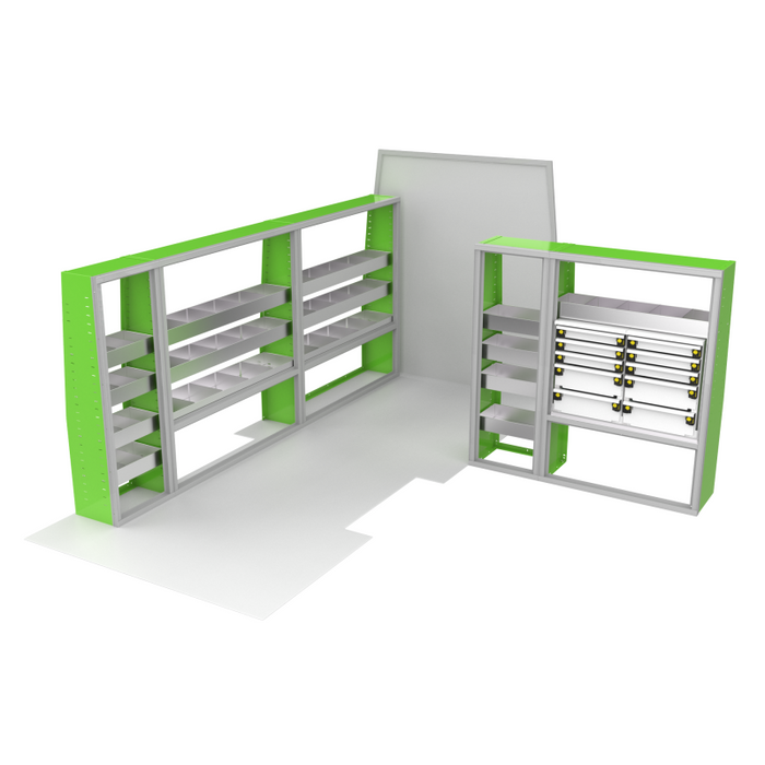 CTech VanPro Commercial Shelving Van Package Ford Transit 148" EXT Wheelbase Model FT-EXT-PRO-1