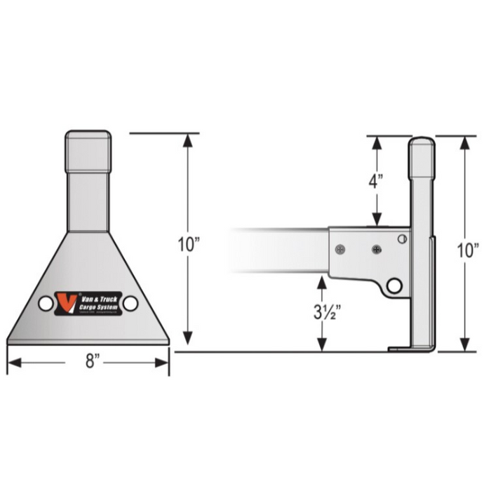 Vantech 2-Bar Black Aluminum Bolt-On Ladder Rack System RAM ProMaster 2013-current Model H1352B