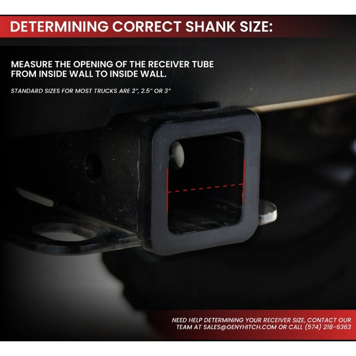 Gen-Y PHANTOM-X 2.5" Solid Shank 2.5" Drop 1.6K TW 16K Hitch & GH-051 Dual-Ball Model GH-2412X