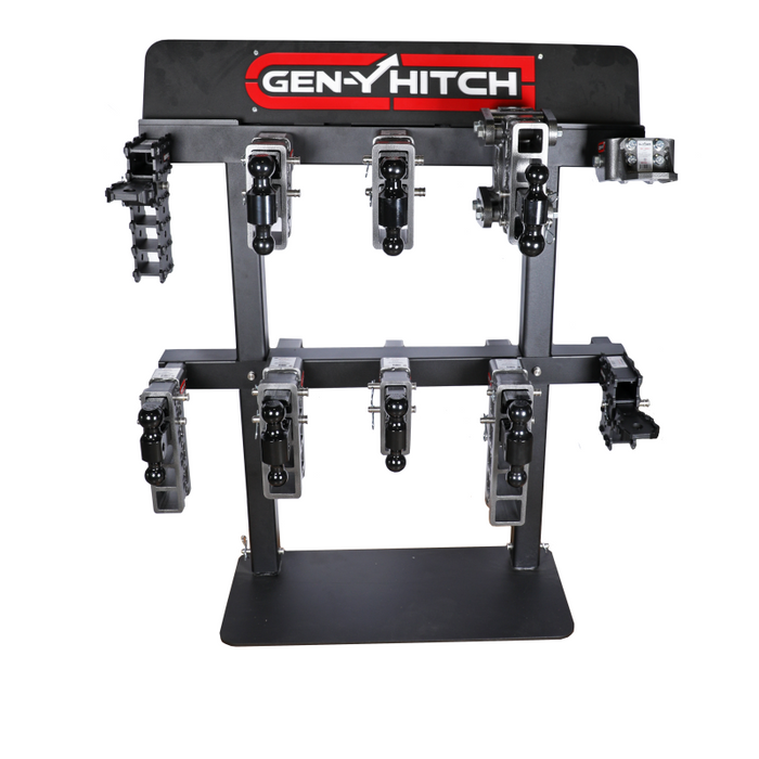 GEN-Y Horizontal Display Stand w/ Monitor Bracket (Five - 2" slots, Four- 2.5" slots ,One - 3" slot, Black/Red Color, 33.000 X 15.000 Footprint) Model GH-5000