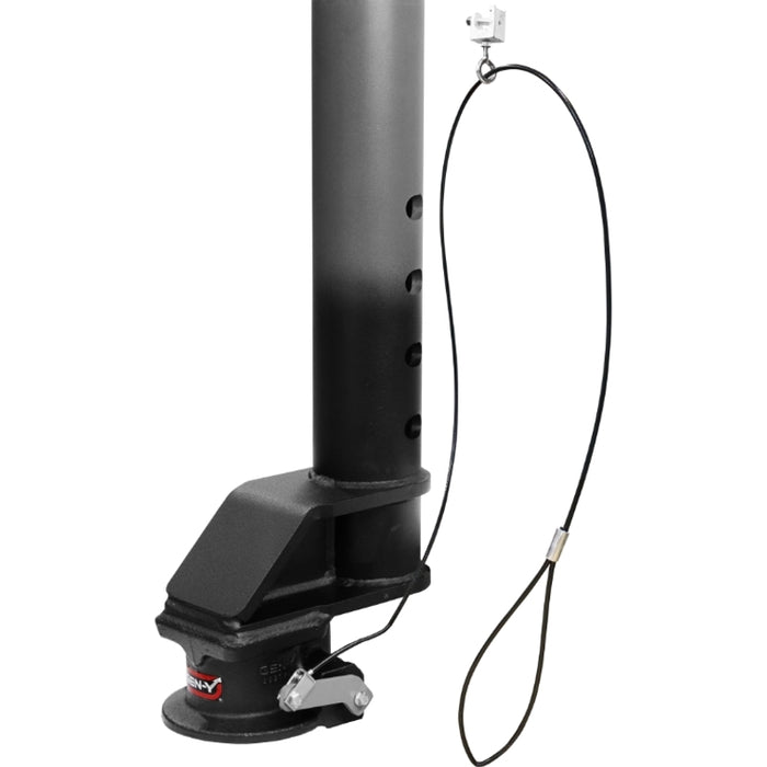 Gen-Y VIKING - Gooseneck Static Hitch - W/Pull Cable - Texture Black Model GH-7103