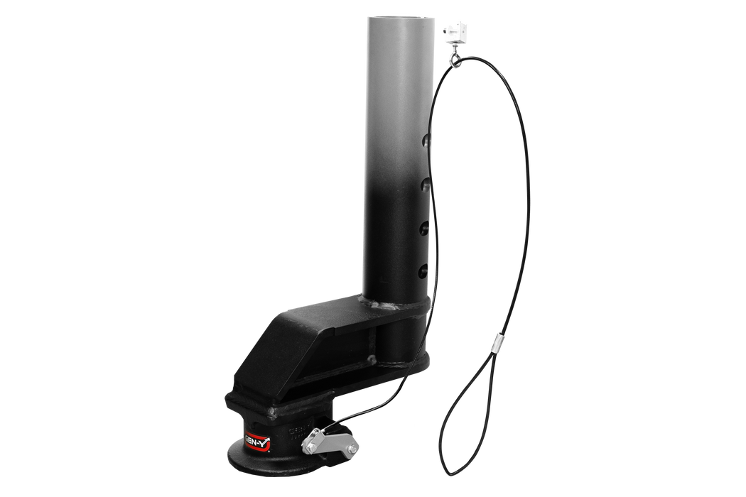 Gen-Y VIKING - Gooseneck Static Hitch - W/Pull Cable - Texture Black Model GH-7104