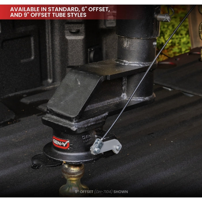 Gen-Y VIKING - Gooseneck Static Hitch - W/Pull Cable - Texture Black Model GH-7104