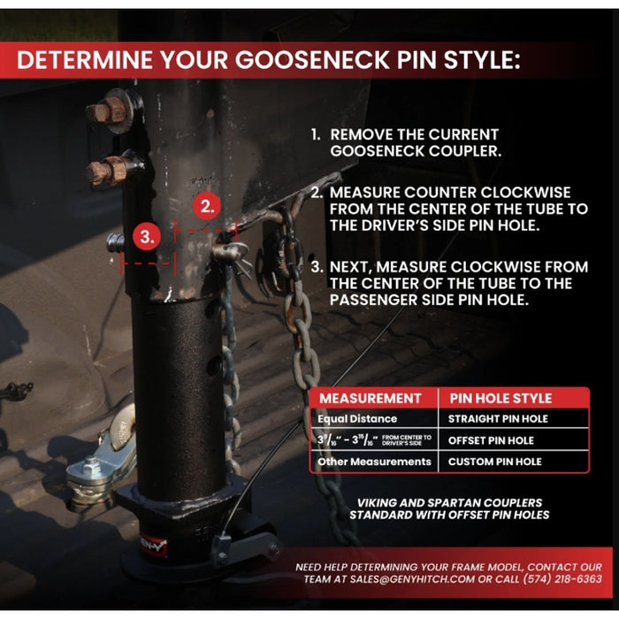 Gen-Y VIKING - Gooseneck Static Hitch - W/Pull Cable - Texture Black Model GH-7104