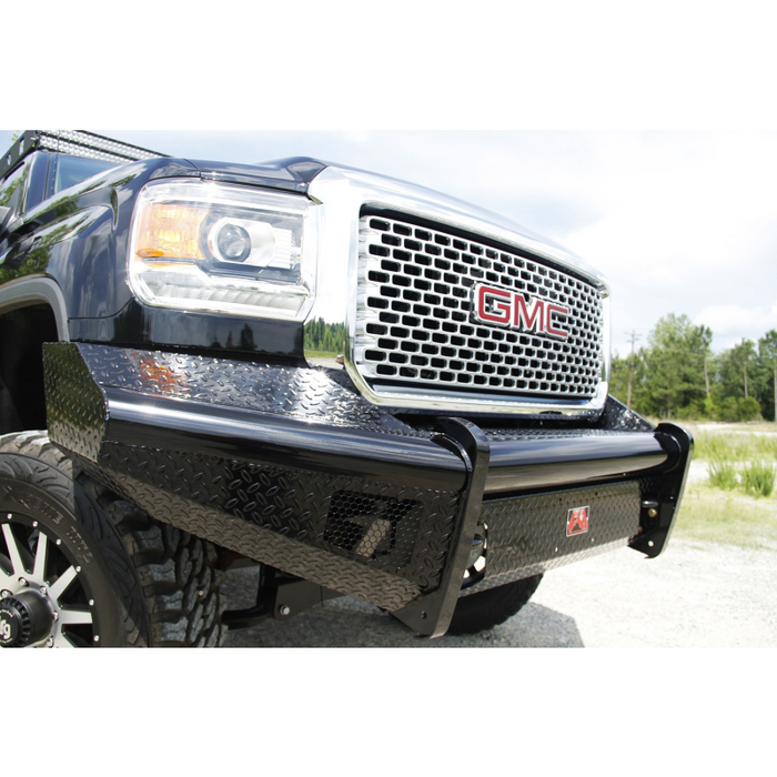 Fab Fours Black Steel Front Ranch Bumper; 2 Stage Black Powder Coated; w/o Full Grille Guard; Incl. Light Cut-Outs; Model GM11-S2861-1