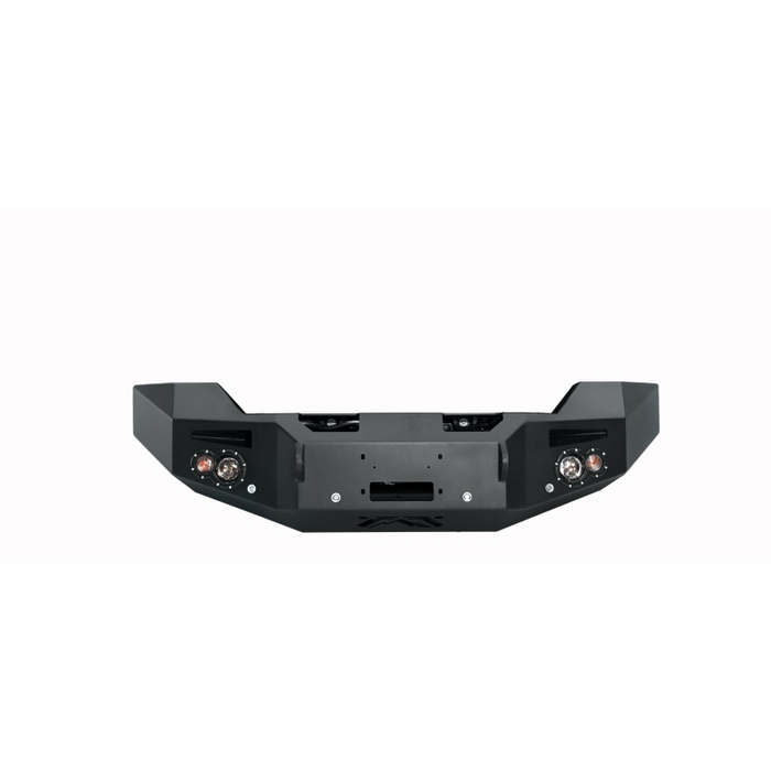 Fab Fours Premium Winch Front Bumper; 2 Stage Black Powder Coated; w/o Grille Guard; w/Sensors; Model GM14-C3151-1